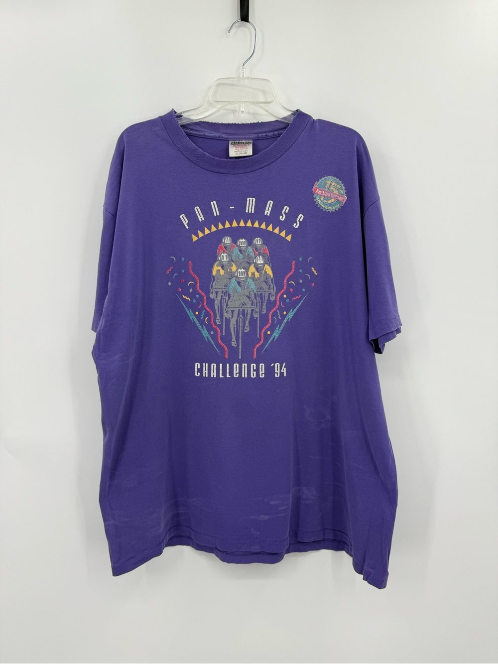 * Purple Pan-Mass Challenge 1994 Single Stitch Graphic Men's Tee